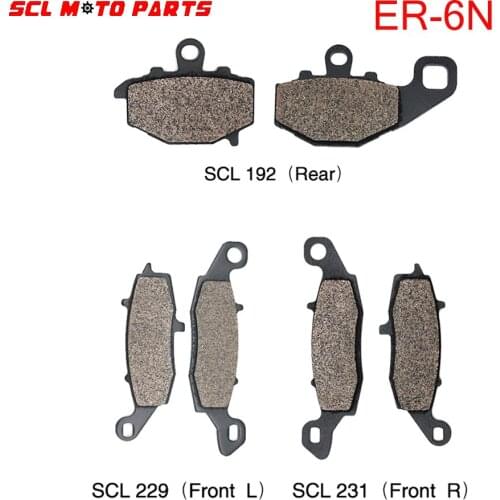 ALconstar-Motorcycle Brake Pads Set For Kawasaki ER-6N 2007 2008 2009 2010 2011 2012 2013 2014 Front And Rear Disc Brake Pads