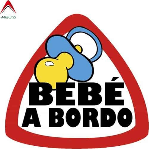 Aliauto Car Sticker Baby on Board Spanish Bebe A Bordo Colorful Waterproof Reflective Decal Auto Accessories PVC,13cm*14cm