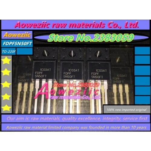 Aoweziic 100% new imported original FDPF5N50FT TO-220 FET MOSFET 5A 500V