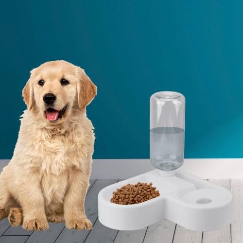 Pet Bowl Automatic Feeder Dog Cat Food Bowl with Water Dispenser Double Bowl Drinking Raised Stand Dish Bowls with Pet Supplies