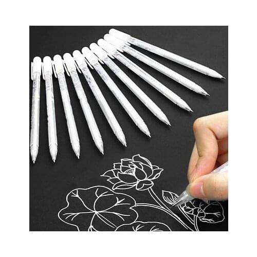 White Marker Pen Single Head Mark Sketching Writing Waterproof for Fabric Paint Oily Optical Stationery Supply Marker Pen