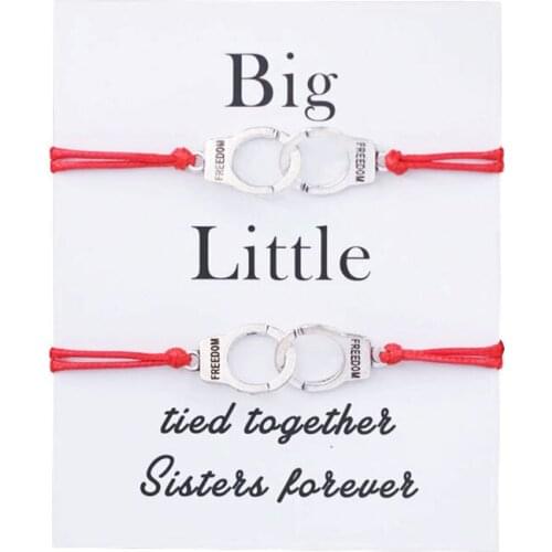 Partners In Crime Wish Bracelet Best Friend BFF You're My Person Matching Bracelets Handcuff Bracelet for Friend Lover Gift