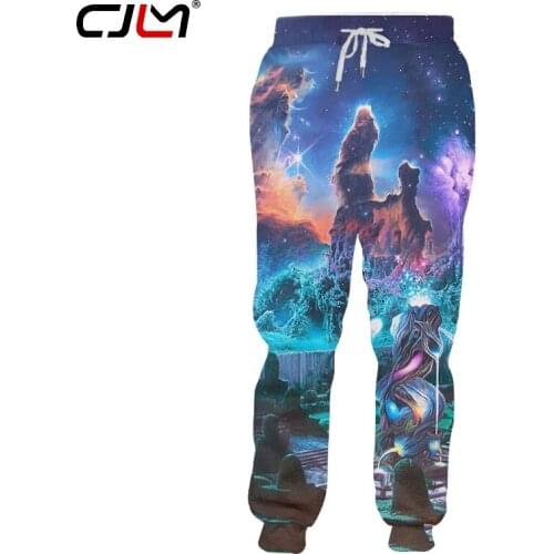 CJLM Digital Printing Sublimation 3D Full Print Colorful starry sky Sweatpants Mens Hip Hop Streetwear Drop-ship Apparel 2019