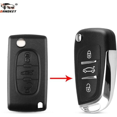 DANDKEY Modified Flip Key Shell Remote Key Case 3 Buttons For Citroen C2 C3 C4 C5 C6 C8 Car Key CE0536 VA2 Blade