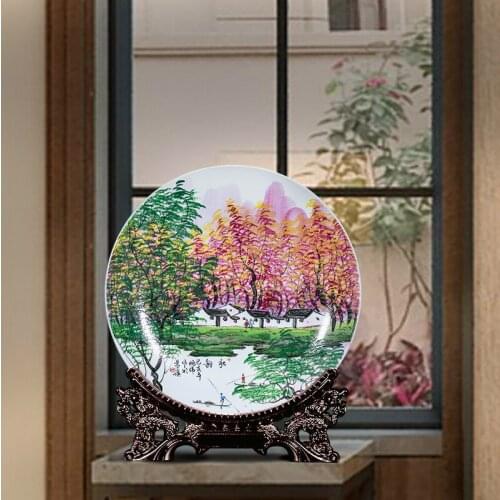 Chinese Style Jingdezhen Hand Painted Decoration Porcelain Plate