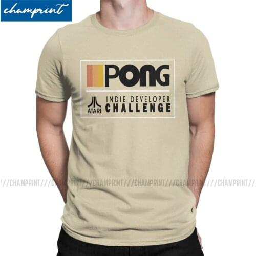 Atari Pong T-Shirts for Men Arcade Enthusiasts Atari Games Crazy Pure Cotton Tees Crewneck Short Sleeve T Shirts Printed Clothes