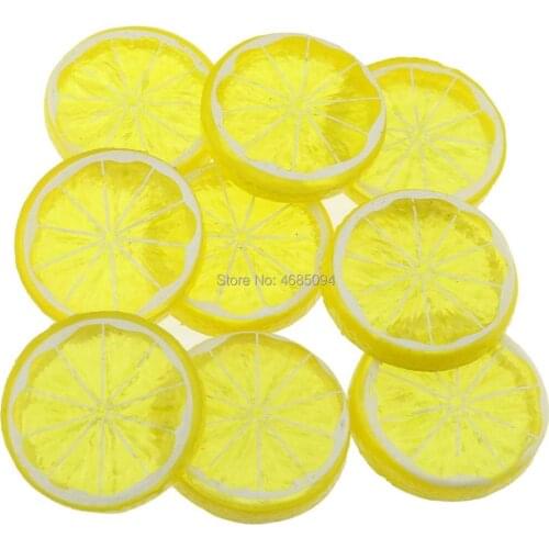 Gresorth 9 PCS Artificial Yellow Lemon Slices Collection Fake Fruits Decoration Photography Props