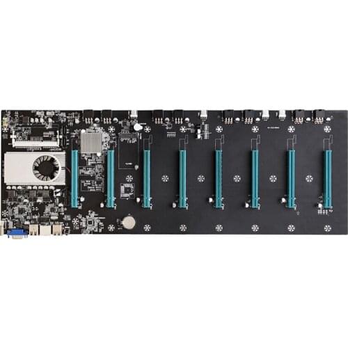 HOT-BTC-S37 Miner Motherboard for CPU Set 8 Video Card Slot for DDR3 Memory Integrated VGA Interface Low Power