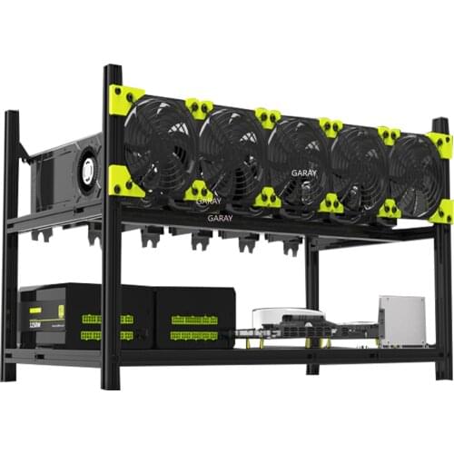 Miner Mining Rig Frame 6 GPU Aluminum Stackable Frame Veddha for Ethereum Bitcoin Mining ETH BTC Open Air Frame Computer Case