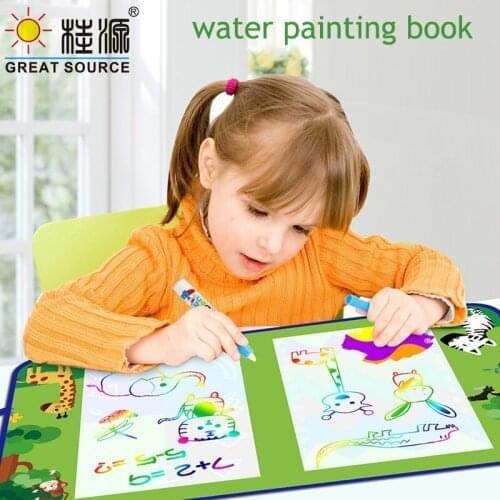 Magic Water Drawing Book Coloring Book With Handle Baby Doodle Magic Pen Painting Drawing Board Kids Toys Gift(5PCS)