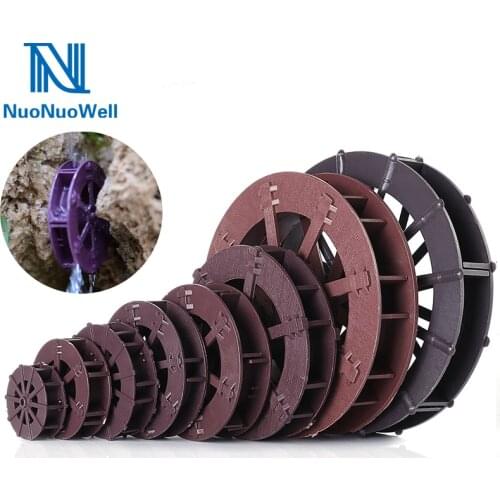 NuoNuoWell 5/6/8/10/14CM Running Water Wheel Ornaments Pond Aquarium Rockery Accessories Landscaping Plastic 10pcs-Pack