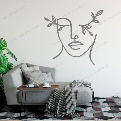 Face Line Draw Art Wall Sticker For Home Decor Living Room Fashion Wall Decals Valentines Removable Murals Wallpoof CX1545