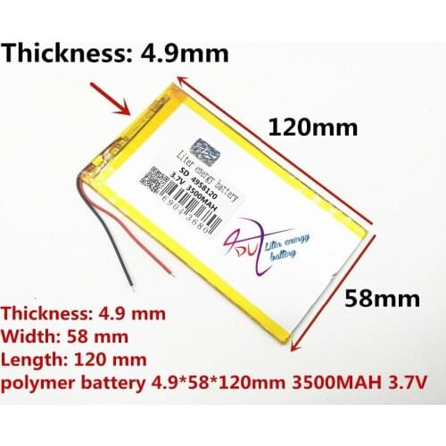 Liter energy battery 4958120 3.7V thium battery 3500MA battery for tablet PC battery for Hyundai A7HD