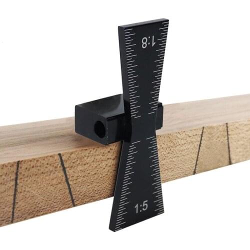 Aluminum Alloy Dovetail Marker Dovetail Marking Jig For Wood Joints Gauge 1:5 &1:8 Slopes Scriber Dovetail Guide Tool