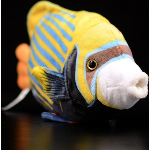 Cute Tropical Fish Emperor Royal Angelfish Figurine Simulation Pygoplites Diacanthus Animal Plush Toy Baby Kids Christmas Gifts