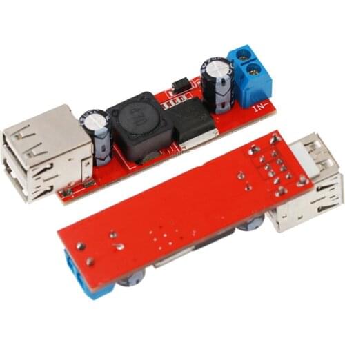 DC 6V-40V To 5V 3A Double USB Charge DC-DC Step-down Converter Module For Vehicle Charger LM2596 Dual USB