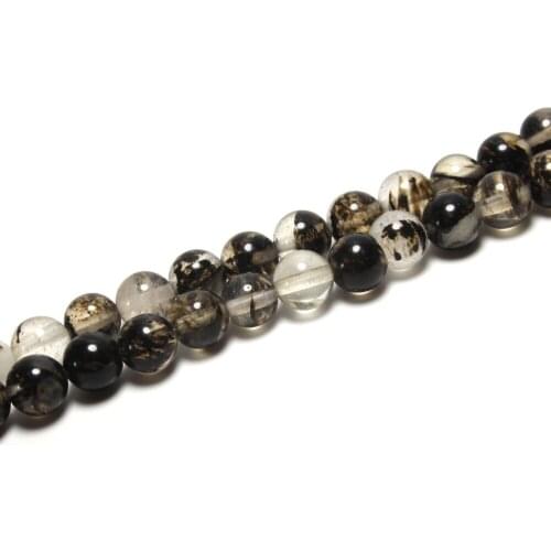 Wholesale Round Watermelon Black Crystal Beads For Jewelry Making Bracelet Material Stone Glass 4/ 6/8/10 /12 mm Strand 15