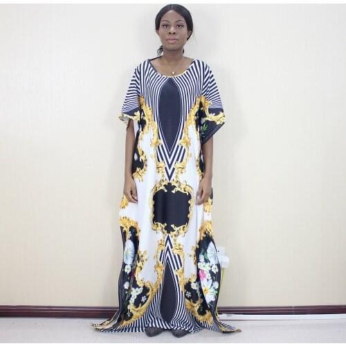 2019 Autumn Women Flower Printed O-Neck Maxi Dress African Dashiki Dresses For Women Plus Size Mama Dress