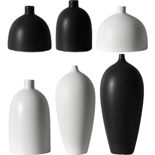 Simple Minimalism Ceramic Dry Flower Vase Japanese Style Flower Arrangement Vase for Desk Tabletop