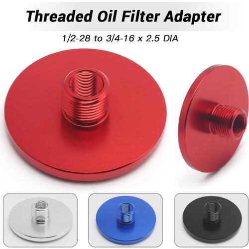 RASTP-High Quality Aluminum 1/2-28 to 3/4-16 x 2.5 DIA - Threaded Oil Filter Adapter RS-OFI054