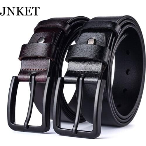 JNKET New Retro Men Cow Leather Waist Belt Waistband Pin Buckle Belt Casual Cinturon Waist Straps
