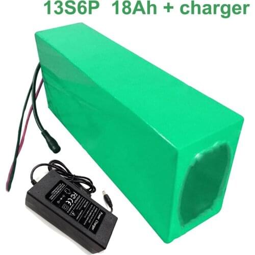 With charger 48V 18Ah 13S6P 18650 Li-ion Battery Pack E-Bike Ebike electric bicycle 250*135*70mm Accept customization