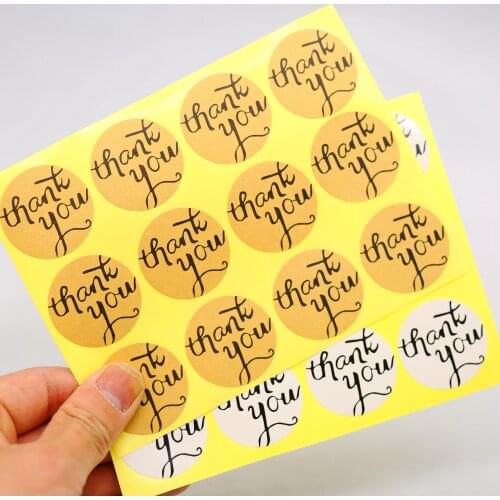 Thank You Sticker,Thank You Sticker Seals, Round Kraft paper Sticker Seals,Bag sealing sticker 120pcs/LOT