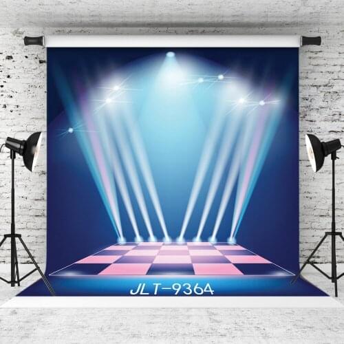 White Spotlight Stage Vinyl Photographic Background for Birthday Party Children Baby Shower New Born Customized Backdrop Studio