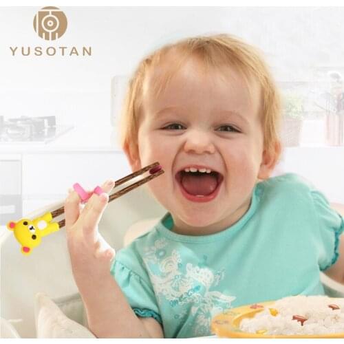 Wenge wood Children Chopsticks Training Baby Eating Learning Chopsticks Assisted Practice Chopsticks Kids Household Set YUSOTAN
