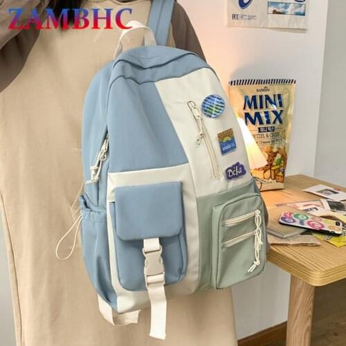 Korean Style Womens Backpack Waterproof Nylon Backpacks for Teenagers Girls Fashion Preppy School Bag Popular Travel Mochilas