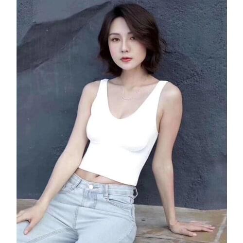 Sexy Vest Womens Wear Knitted Backless Sweet V-Neck Female Summer Short Tank Tops Fashion Solid Casual Tank Slim Party Skinny