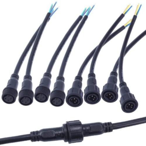 1 Pair 2PIN 3PIN 4 PIN 5PIN waterproof connectors with male and female connectors for led strip led bar led strings
