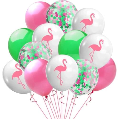 10pc Flamingo Balloon Balanopsis Glabra Ballon Paper Confetti Baloon Hawaii Pary Balon Happy birthday Decor Kids Boy Girl 12inch