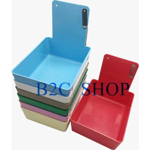 10pcs Tooth Plastic Dental Neaten Work Case Pans with Clamping Piece Clip Holder to Fix Paper
