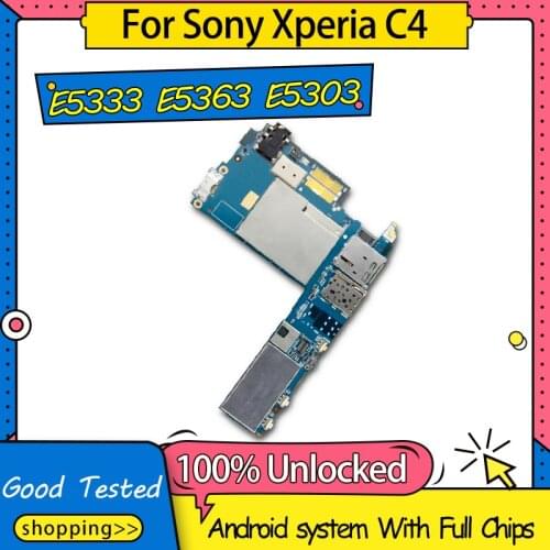 100% Unlocked Motherboard For Sony Xperia C4 E5333 E5363 E5303 Mainboard Android OS Logic board With Full Chips