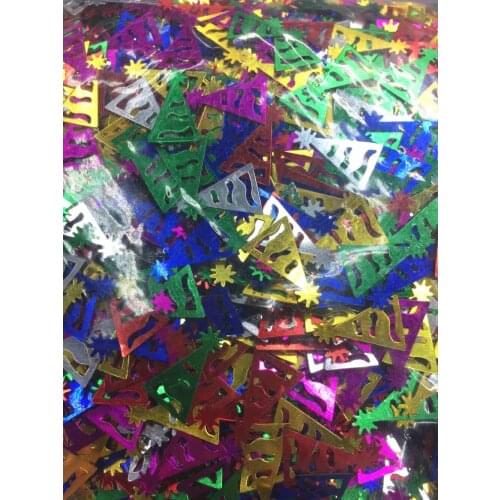 1800pcs Christmas Caps Hats Sequins 10*15mm PVC For Crafts Flat Sewing Accessories Party Clothing Caps Kids DIY Mix Colors