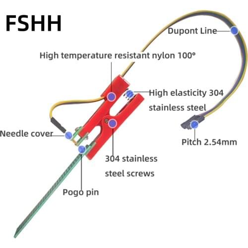 2.0mm Pitch spacing Test stand PCB clip Clamp Fixture fixture Probe pogo pin Download Program Burn 8P 8px2 16Pin