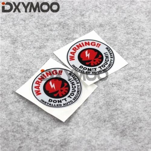 2PCS Warning DO NOT TOUCH MY CAR Stickers Auto Security System Funny Zombie Skull Auto Window Decals