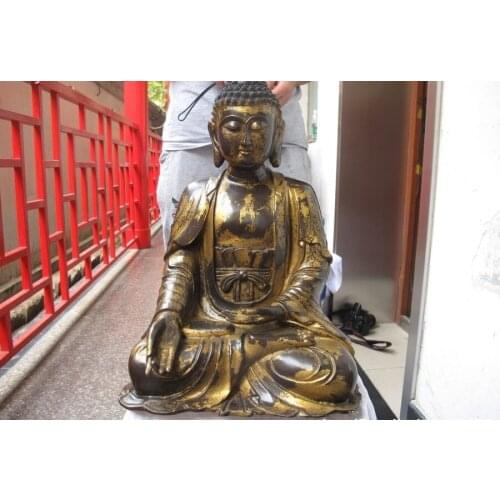 20 Tibet Buddhist old Sakyamuni Buddha Copper Bronze Rulai Shakyamuni Statue