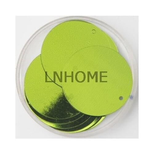 360pcs Large Round Sequins 20mm PVC Sequin Flat Round Paillette Hologram Sequins Decoration With Side Hole Light Green