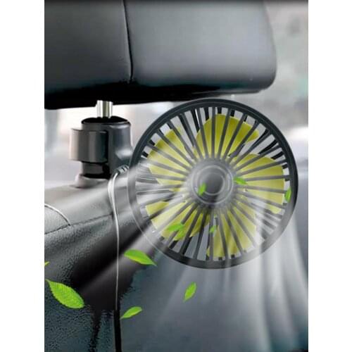 5V 360 Degree All-Round Adjustable Car Auto Air Cooling Dual Head Fan Low Noise Car Auto Cooler Air Fan Car Fan Accessories