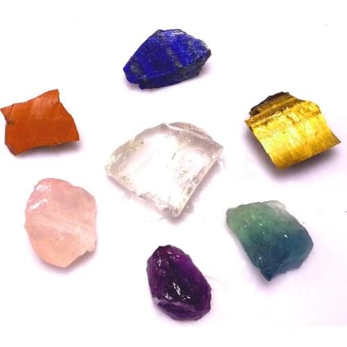 7 Chakra natural Stone 7 Colors Set Yoga Chakra Irregular Reiki Healing Crystals Stone Polished Individual Stones Comfortable