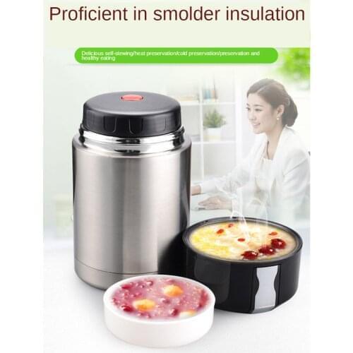 800/1000ml Large Capacity Stainless Steel Insulated Lunch Box Lunch Box Food Vacuum Insulated Storage Container Kitchen Utensils