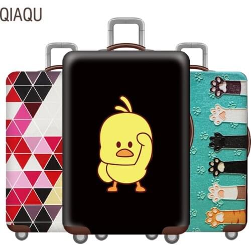 QIAQU little yellow duck Elastic Luggage Protective Cover18-32inch Trolley Suitcase Protect Dust Bag Case Travel Accessorie