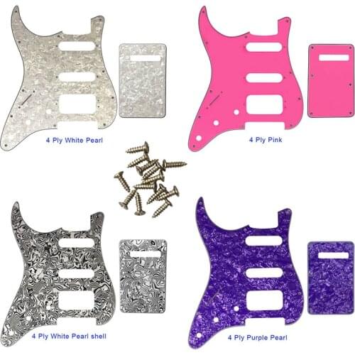 Guitar Parts-For US Left Handed 72' 11 Screw Hole Standard St Deluxe Humbucker Hss Guitar Pickguard & Back Plate Scratch Plate