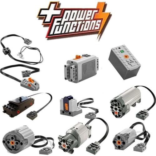 Diy LED electric Power Functions Servo Motor Rechargeable Battery Box IR Remote Receiver Light Kit Building Blocks Toys Kid Gif