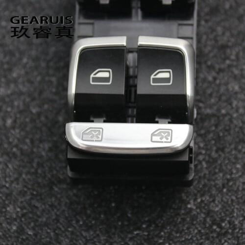 For Audi A4 B9 S4 A5 S5 RS4 Interior Door Window Glass Switch Button Styling Armrest panel safety button Car Cover Stickers Trim
