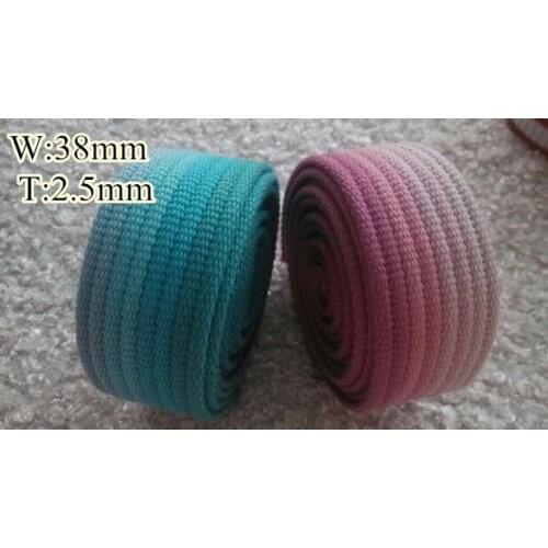 Mixed color 38mm x5yard Medium Heavy weight cotton webbing 1.5'' cotton tape special in bag belt DIY decorative free shipping