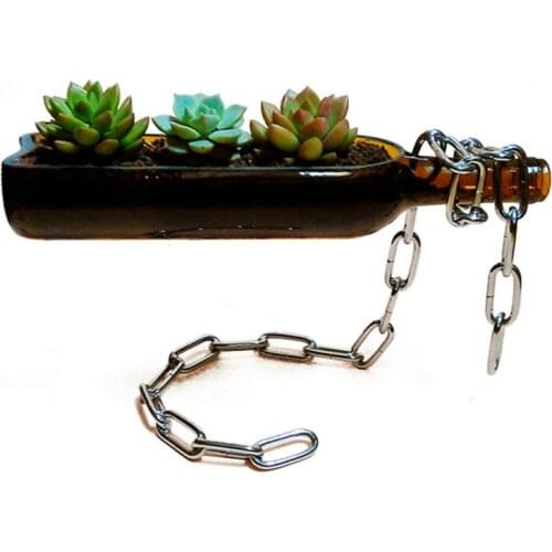 Artificial polishing creative wine bottle fleshy hydroponic flowerpot flowerpots with good visual effect DIY tabletop de