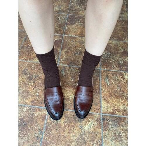 Genuine Cow Leather Loafers For Women Shoes Penny Shoes For Round Toe Oxford Shoes Women Retro Casual Shoes Big Size